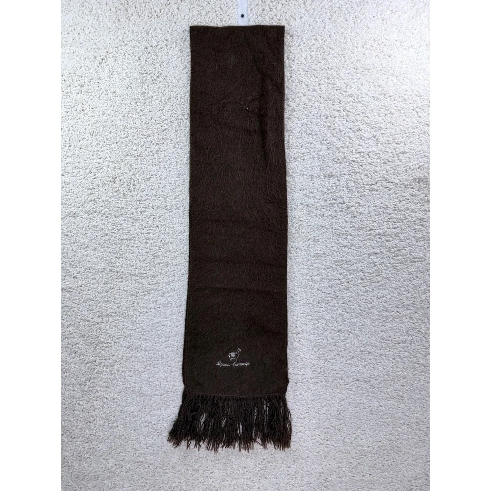 Alpaca Camargo Scarf Unisex OS Brown 100% Alpaca Wool Made in Peru Llama